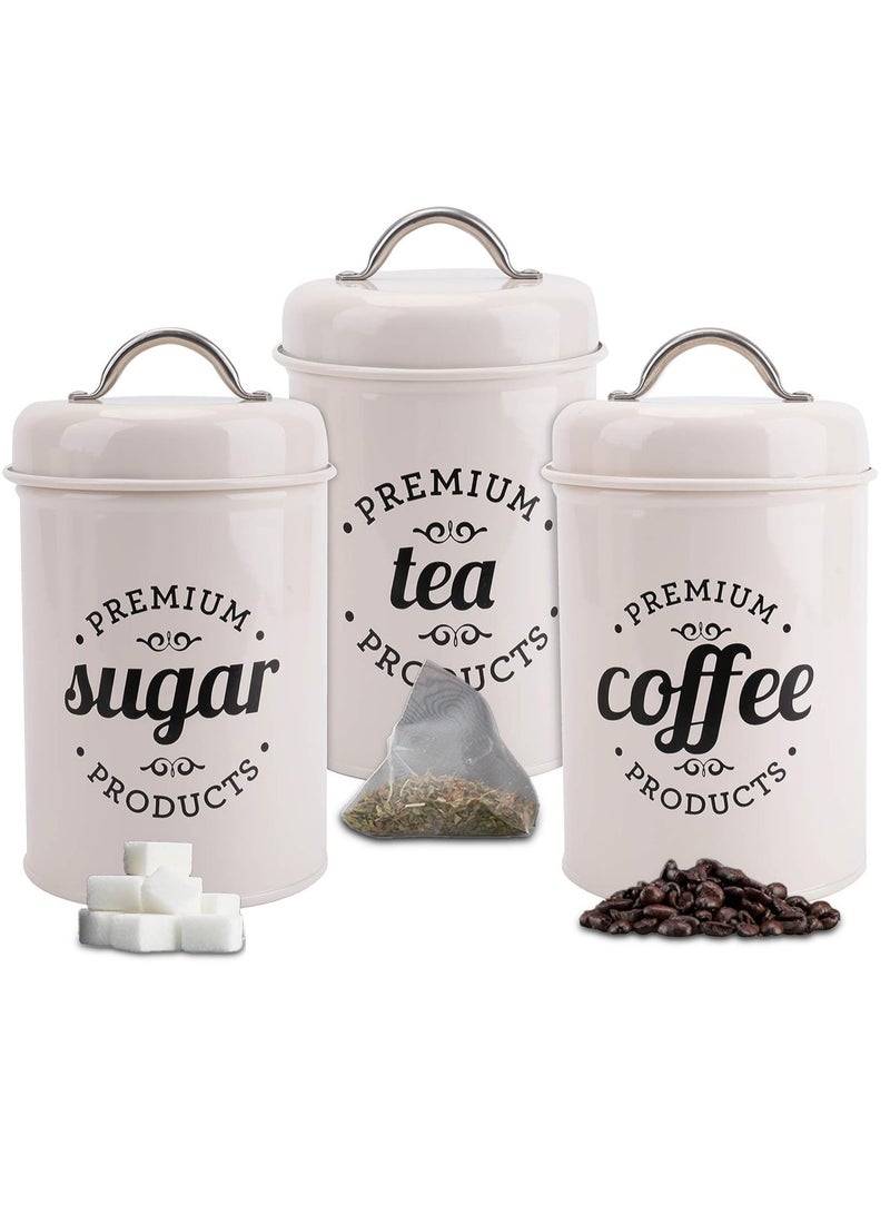 XiuWoo 3-Piece Large Capacity Stainless Steel, Coffee Kitchen Canister, Sugar Organizer, Tea Storage Box, Coffee Storage Jars, Kitchen Containers Storage Set  - Image 1