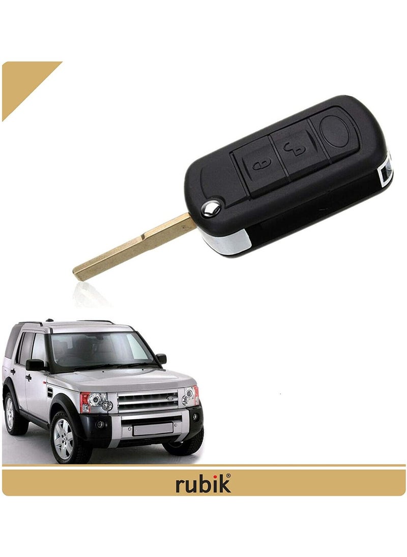 Rubik - 3 Buttons Replacement Remote Control Cover Uncut Key FOB Case Shell for Land Rover LR3 Discovery Range Rover Sport Flip Keyless Entry Car Key Fob Cover - Image 1
