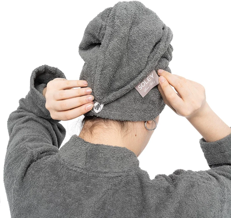 سولي | Talya | Extra Soft Cotton Hair Towel - Bone