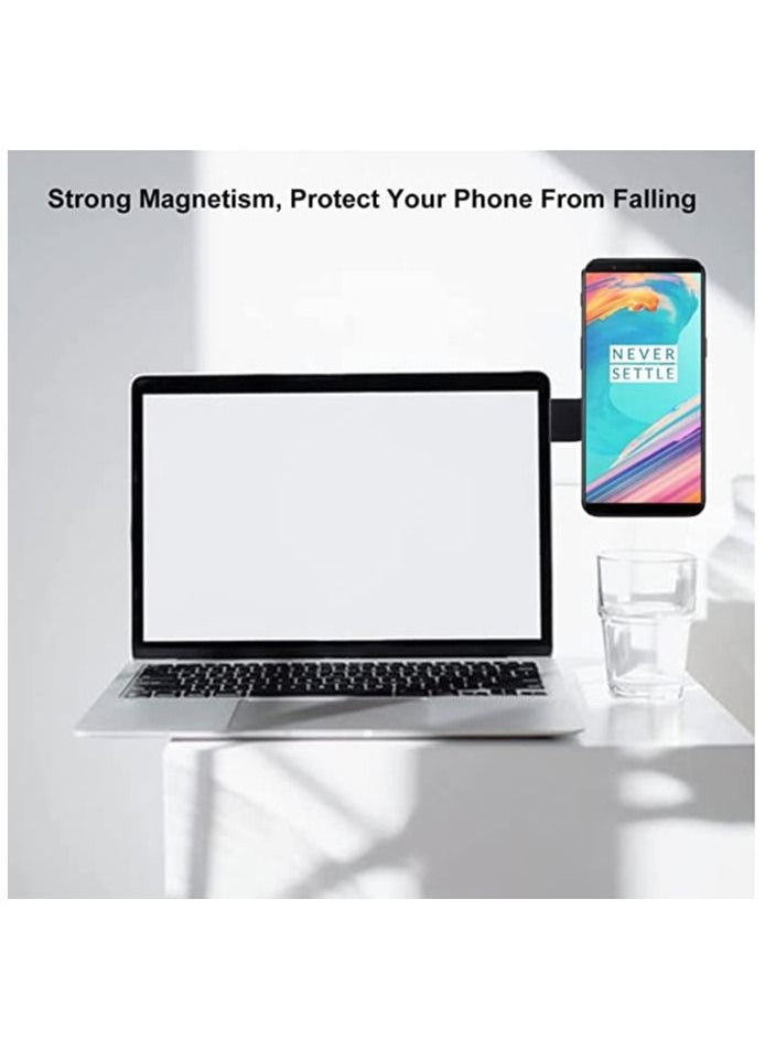 Y&D - Laptop Phone Holder, Universal Side Magnetic Foldable Arm, Computer Monitor Cell Mount, Slim Portable Scalable Stand, for All Smart Phones - Image 1