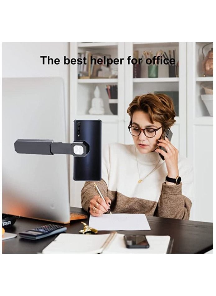 Y&D - Laptop Phone Holder, Universal Side Magnetic Foldable Arm, Computer Monitor Cell Mount, Slim Portable Scalable Stand, for All Smart Phones - Image 1