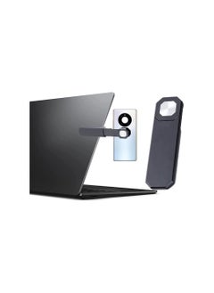 Laptop Phone Holder, Universal Side Magnetic Foldable Arm, Computer Monitor Cell Mount, Slim Portable Scalable Stand, for All Smart Phones