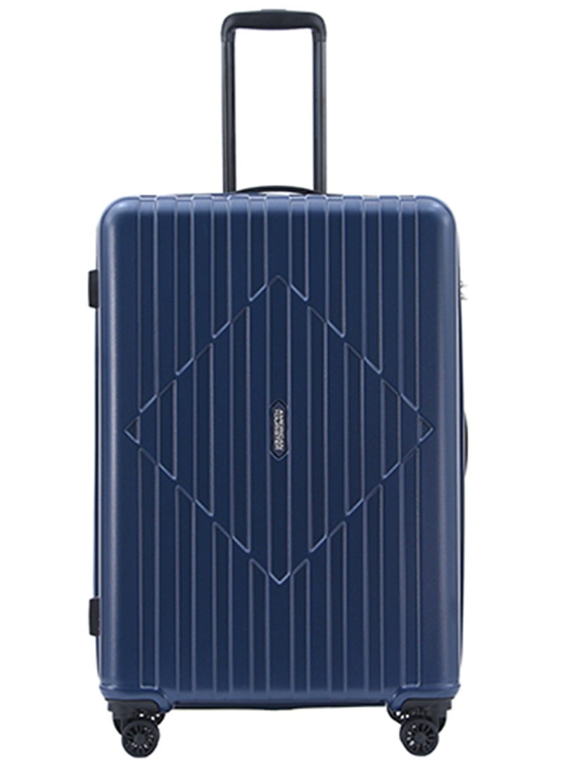 AMERICAN TOURISTER Skytrac DW V2 Suitcase, Check-In Size 79 cm / 29 inch, 4 Spinner Wheels, Hard Top, Polypropylene, Navy Blue|TSA Combination Lock|Scratch & Impact Resistant Material - 3 Years Global Warranty - Image 1