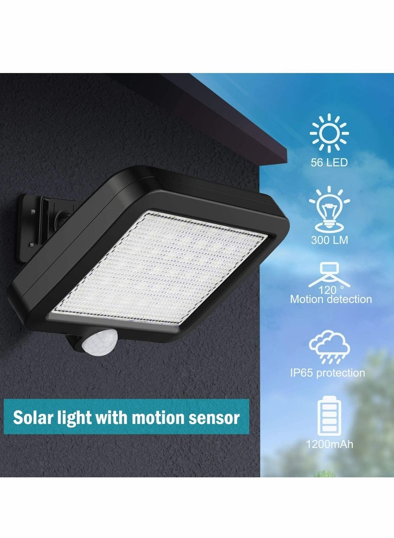 Y&D Solar Outdoor Light, 56 LED Adjustable 3 Modes, IP65 Waterproof Wall Light with Motion Detector for Garage Garden - Image 2