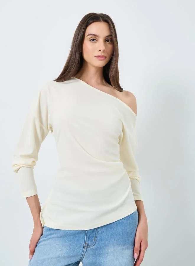 Take Two Take Two Texture Irregular hem Knitted Top