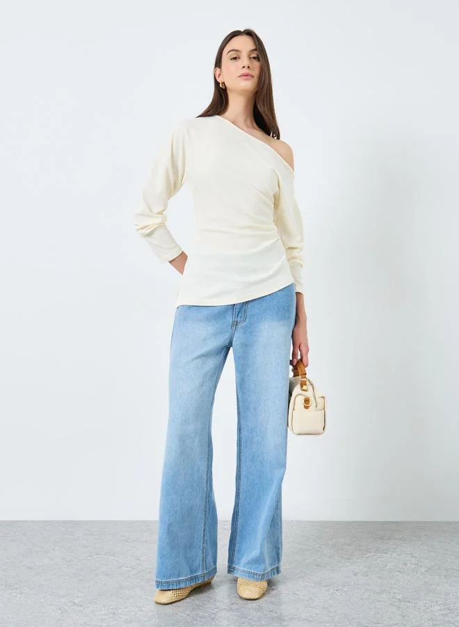 Take Two Take Two Texture Irregular hem Knitted Top