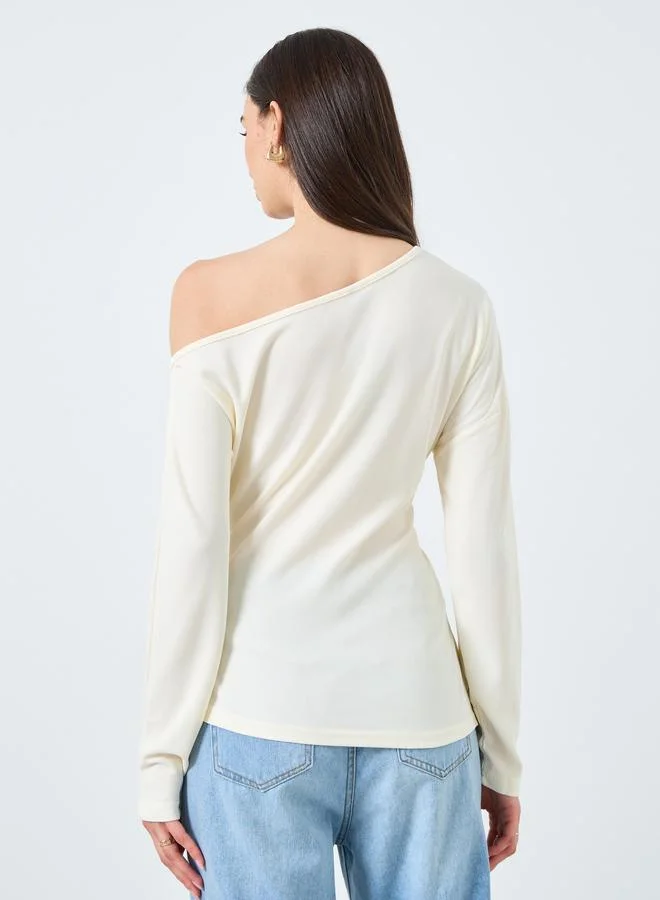 تايك تو بلوزة محبوكة بتفاصيل بارزة الملمس