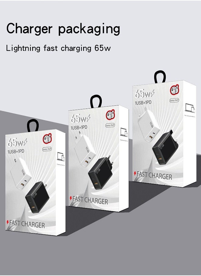Generic - 65W gallium nitride GaN charger British standard fast charging mobile phone laptop charging head multi-port adapter - Image 1