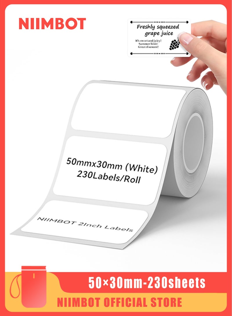 NIIMBOT Thermal Paper for B1/B21/B3S Label Maker, 50mm x 30mm, 230 Labels/Roll - Image 2