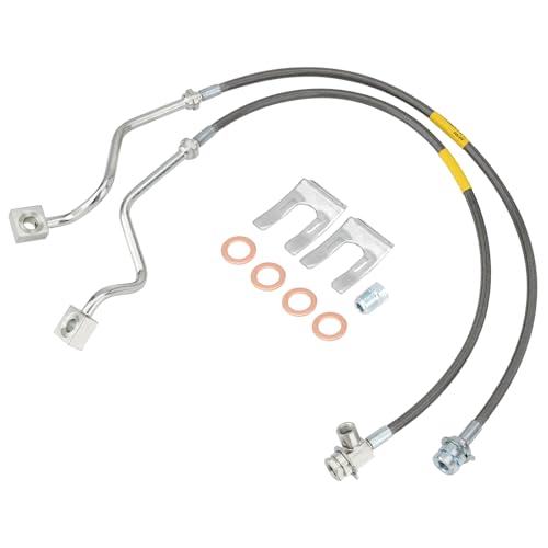 Racewill 2PCS Front Extended Brake Lines Stainless Steel Brake Line 89705 Compatible with 19992004 Ford Super Duty F250F350 Fit for 48 Suspension Lift - Image 1