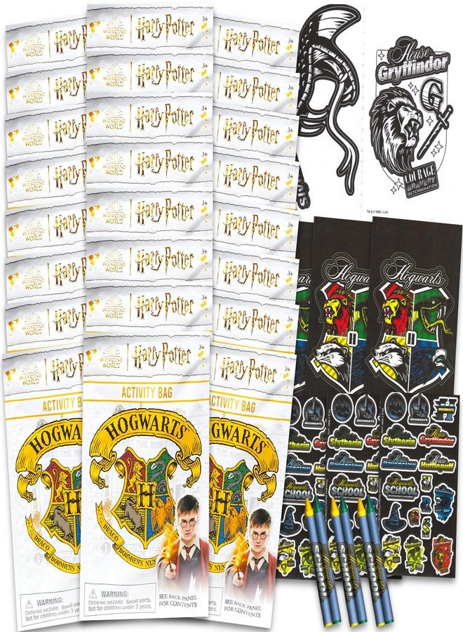 HARRY POTTER Hogwarts Birthday Party Favors Set - 24 PIECE Hogwarts House Play Packs | Mini Coloring Books, Stickers & More for Goodie Bags - Image 2