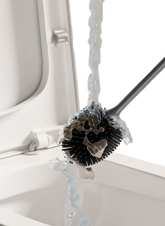Toilet Bowl Brush and Holder, Premium Quality, with Solid Handle and Durable Bristles for Bathroom Cleaning, White, 1 Pack - Image 4