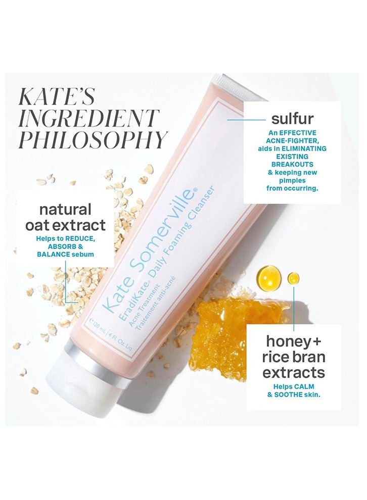 Kate Somerville EradiKate Daily Foaming Cleanser Acne Face Wash for Visibly Clearer Skin 4oz120ml - Image 5