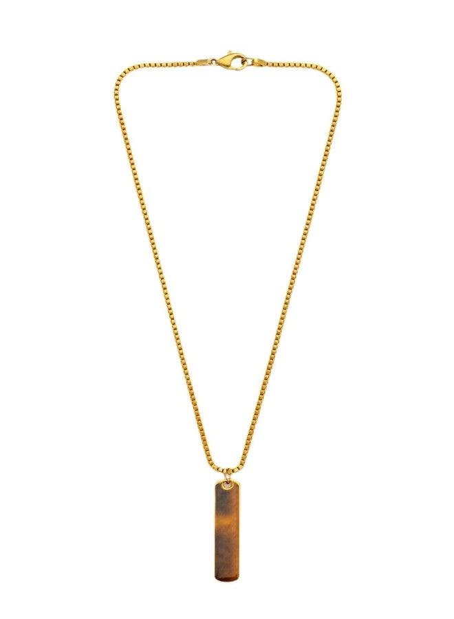 ringzinnie Golden Leo Zodiac Necklace for Men & Women – Stylish Rectangular Pendant with Premium Chain | Leo Sign Jewelry Gift for Birthday, Astrology Lovers & Daily Use - Image 1