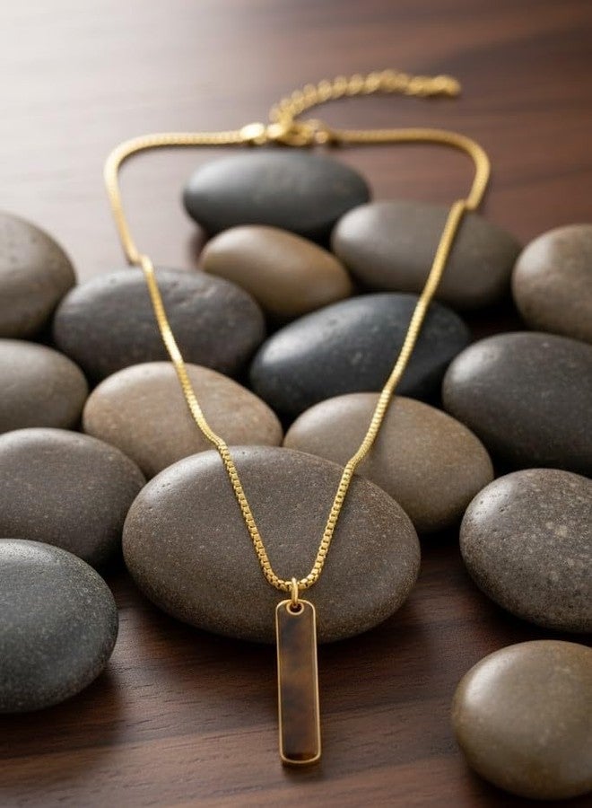 ringzinnie Golden Leo Zodiac Necklace for Men & Women – Stylish Rectangular Pendant with Premium Chain | Leo Sign Jewelry Gift for Birthday, Astrology Lovers & Daily Use - Image 3