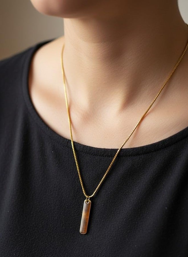 ringzinnie Golden Leo Zodiac Necklace for Men & Women – Stylish Rectangular Pendant with Premium Chain | Leo Sign Jewelry Gift for Birthday, Astrology Lovers & Daily Use - Image 4