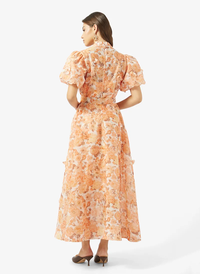 ELLA Puff Sleeve Printed Dress