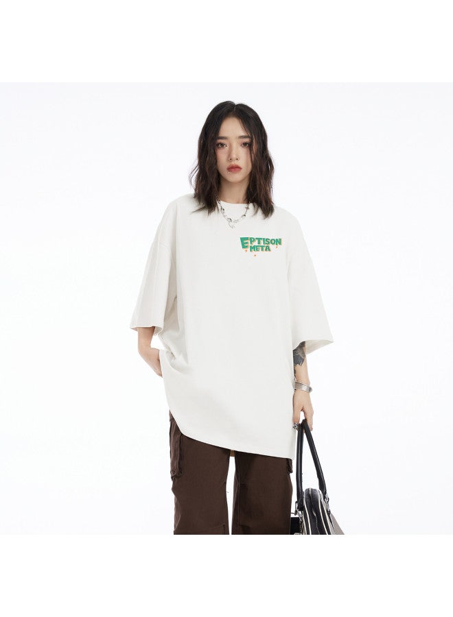 EPTISON Summer Youthful Cute Rabbit Print Short Sleeve Women's T-shirt - 230gsm Oversized Tee - Image 4