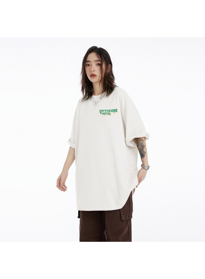 EPTISON Summer Youthful Cute Rabbit Print Short Sleeve Women's T-shirt - 230gsm Oversized Tee - Image 5