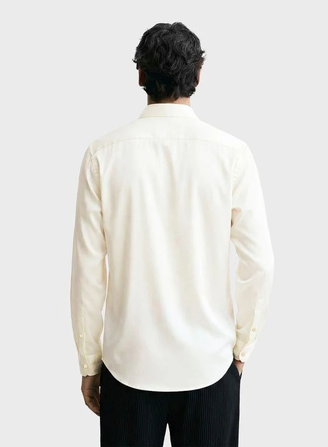 The Indian Garage Co Men Slim Fit Solid Round Neck Full Sleeves Shirt