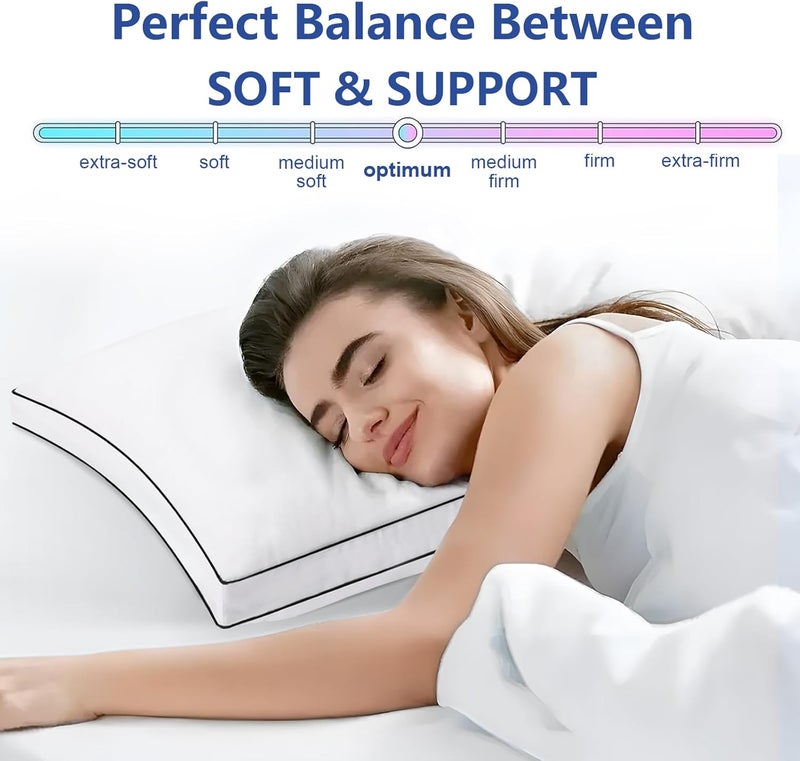 CHOKIT Premium Pillows Queen Size Set of 2, Fluffy and Supportive 7D Down Alternative Bed Pillows, Luxury Soft Hotel Quality Gusseted Pillow for Side Back Stomach Sleepers, Relief Neck Head and Shoulder Pain - Image 4