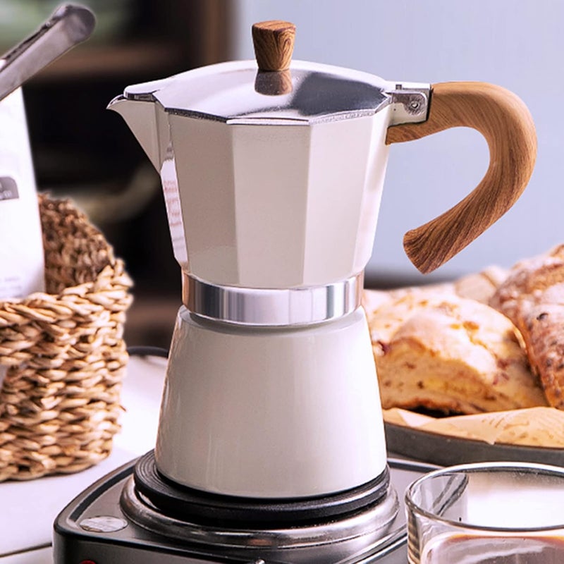 Single valve Mocha pot Italian style small coffee pot hand drawn household 12369 cup Mocha pot coffee brewing utensil set - Image 1