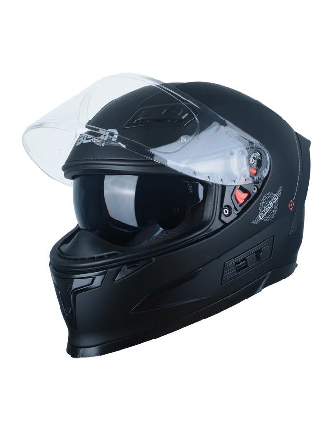 BEON Motorcycle Helmets Full Face, Motorbike Street Helmet with Clear&Tinted Visors and Multiple Vents, Motocross Casco DOT Approved for Adult Men Women, S-XL (M, Matte Black) - Image 1