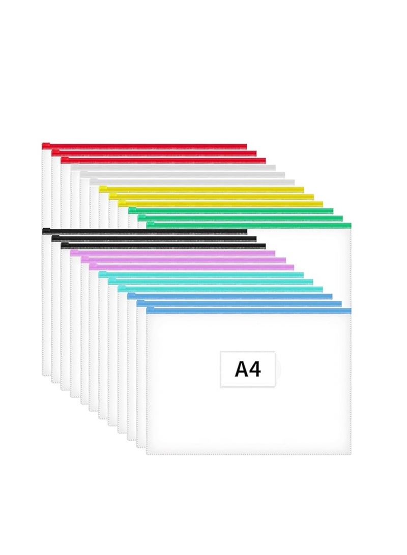 Terabyte Zip Lock Clear Extra Thick A4 Envelopes Zipped Folders for Paperwork Ziplock Bags Transparent Zip Lock Bags For Projects,Documents and Storage - Pack of 12 - Image 1