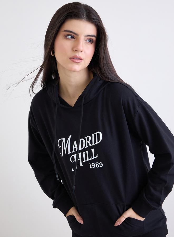 Styli Black Regular Fit Longline Hoodie and Joggers Co-Ords - Image 3