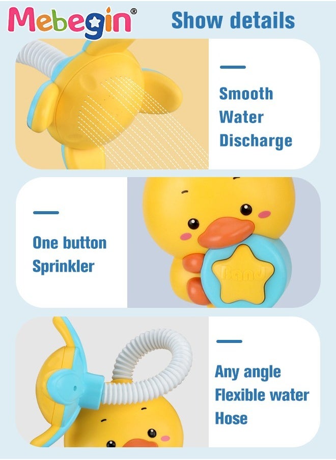 MEBEGIN - Adorable Duck-shaped Electric Shower Head with 2 Modes, Baby Bath Toy with 360° Angle Adjustment Sprinkler and Suction Cups, Chargeable Water Toys for Kids Aged 18 Months＋, BPA-free, No burrs, No Edges and Corners - Image 1