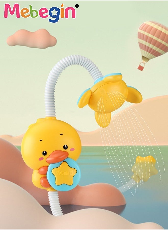 MEBEGIN - Adorable Duck-shaped Electric Shower Head with 2 Modes, Baby Bath Toy with 360° Angle Adjustment Sprinkler and Suction Cups, Chargeable Water Toys for Kids Aged 18 Months＋, BPA-free, No burrs, No Edges and Corners - Image 1