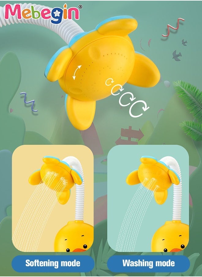 MEBEGIN - Adorable Duck-shaped Electric Shower Head with 2 Modes, Baby Bath Toy with 360° Angle Adjustment Sprinkler and Suction Cups, Chargeable Water Toys for Kids Aged 18 Months＋, BPA-free, No burrs, No Edges and Corners - Image 1