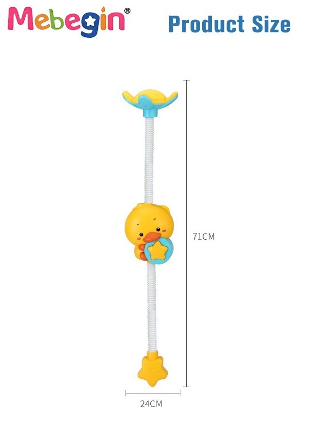 MEBEGIN - Adorable Duck-shaped Electric Shower Head with 2 Modes, Baby Bath Toy with 360° Angle Adjustment Sprinkler and Suction Cups, Chargeable Water Toys for Kids Aged 18 Months＋, BPA-free, No burrs, No Edges and Corners - Image 1