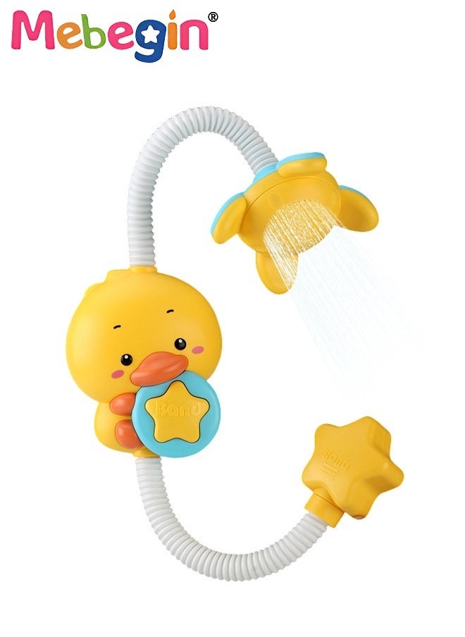 MEBEGIN - Adorable Duck-shaped Electric Shower Head with 2 Modes, Baby Bath Toy with 360° Angle Adjustment Sprinkler and Suction Cups, Chargeable Water Toys for Kids Aged 18 Months＋, BPA-free, No burrs, No Edges and Corners - Image 1