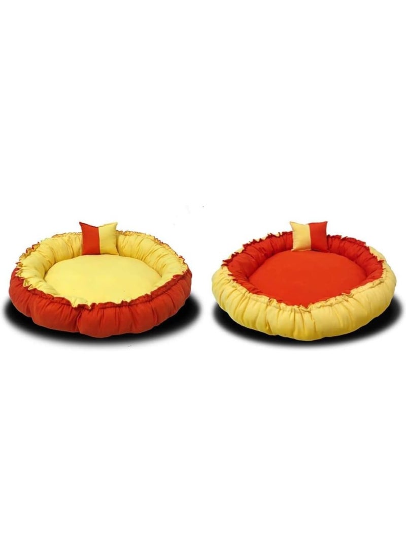 Moro Moro Round Cotton Pet Bed – Reversible & Soft for Cats and Small Dogs  - Image 3