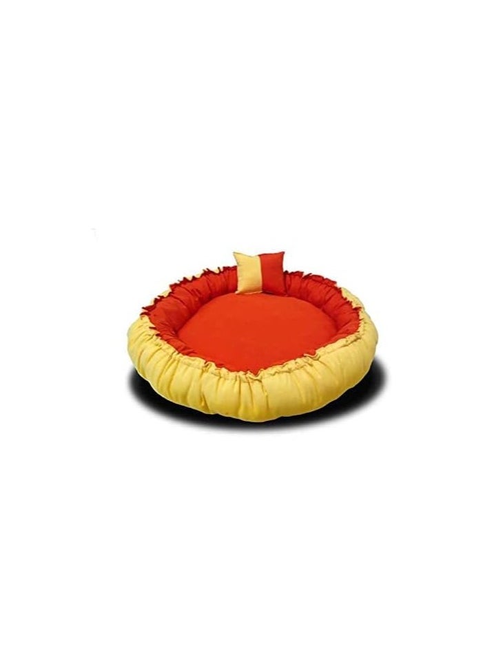 Moro Moro Round Cotton Pet Bed – Reversible & Soft for Cats and Small Dogs  - Image 2