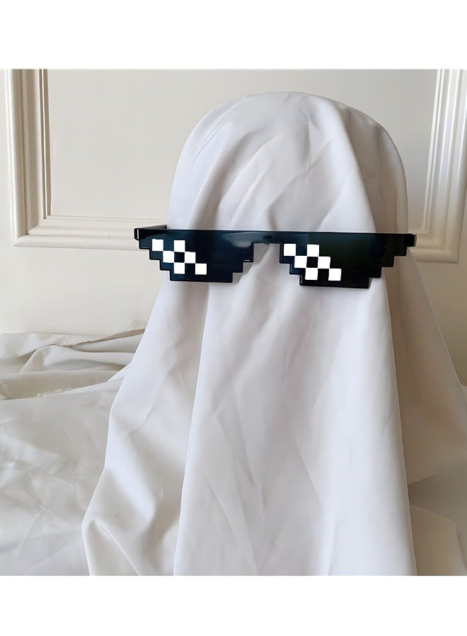 النظارات الشمسية المستقطبة نظارات بكسل النظارات الشمسية للحزب، الرجال النساء الزجاج 8 بت بكسل فسيفساء نظارات صور الدعائم للجنسين لعبة النظارات الشمسية - Image 1