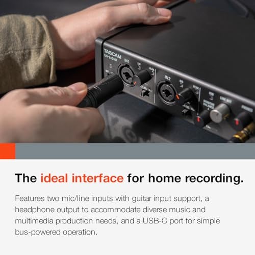 Tascam US-2x2HR 2 Mic 2IN/2OUT High Resolution Versatile USB Audio Interface for Recording, Streaming, Podcasting, Songwriting - Image 4