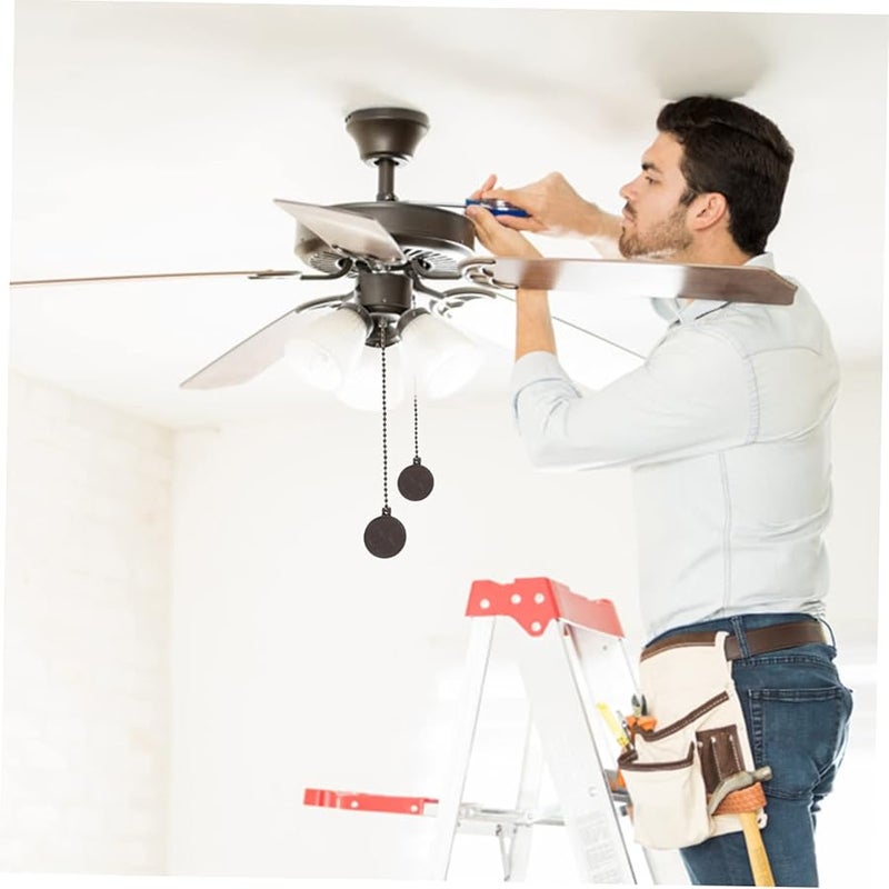 Chic Metal Ceiling Fan Pull Chain Decorative Hanging Light Orb 2Pcs - Image 5