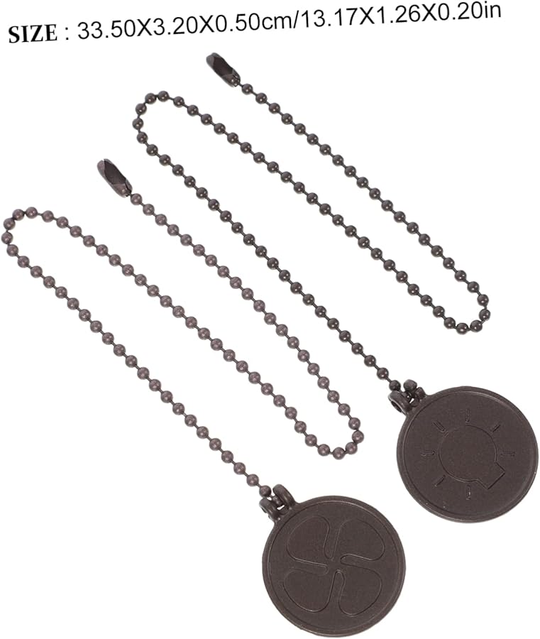 Chic Metal Ceiling Fan Pull Chain Decorative Hanging Light Orb 2Pcs - Image 3