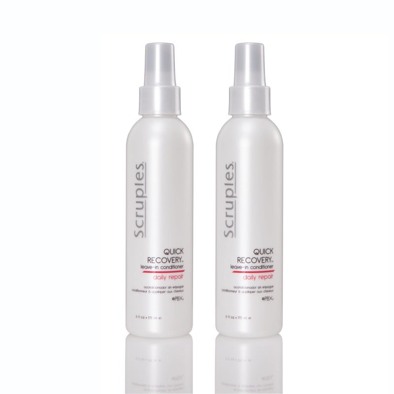 Scruples Quick Recovery Leave In Conditioner - Detangling Spray & Heat Protectant to Condition + Protect Hair - Damaged Hair Repair, 6 oz (Pack of 2)