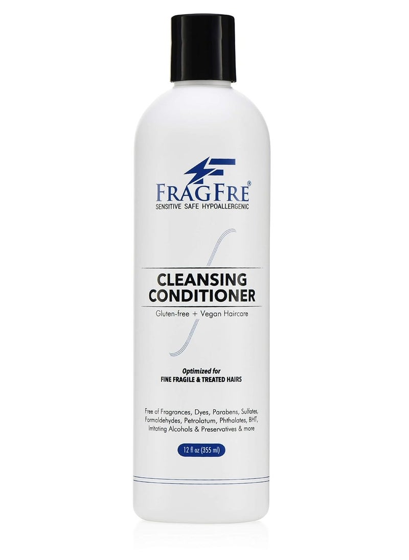 FRAGFRE Cleansing Conditioner for Fine Fragile and Treated Hairs 12 oz - Co-Wash for Sensitive Scalps - No Fragrance No Sulfate No Parabens - Hypoallergenic Vegan Co-wash (1 Pack) 