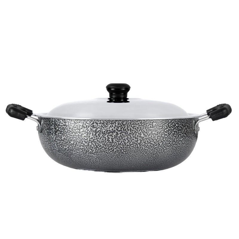 Anjali Diamond Dura Non-Stick Kadai with Stainless Steel Lid, 3.25 litres, Black - Image 4
