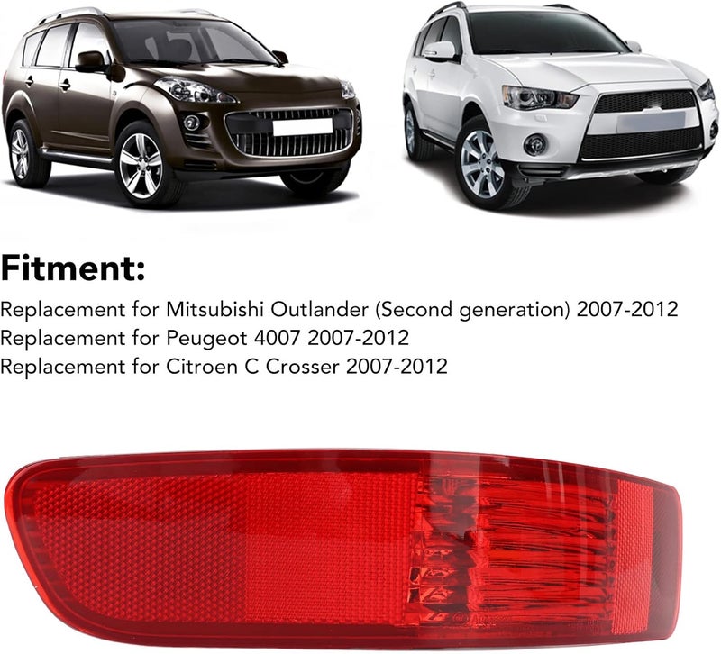Aramox Bumper Side Marker Light Fit for, Left Rear Side Marker Reflector Light 12V 8352A005 Tail Bumper Lamp Replacement - Image 2