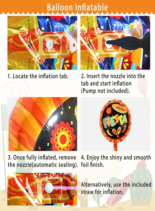 AinDen Fiesta Party Decorations Kit, Cinco de Mayo Decorations Set with Banner Backdrop, Balloons & Tablecloth, Mexican Fiesta Party Supplies for Taco Party - Image 3