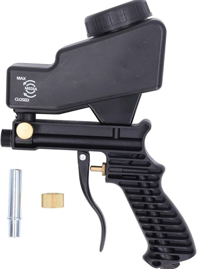 Black Sandblaster Gun Compact Paint Removal Tool with Steel Grit for Easy Storage - Image 2