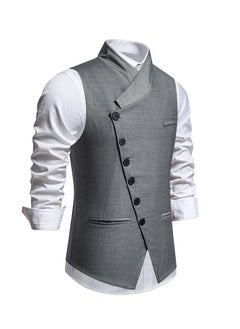 KUYING New Slanted Placket Single Breasted Suit Vest  - Image 2