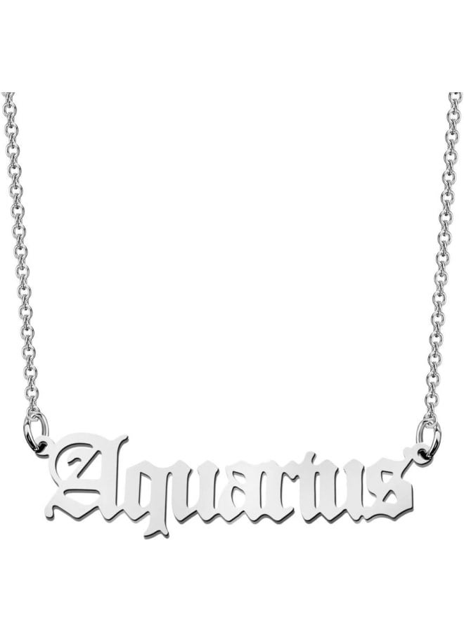 FAADBUK Zodiac Jewelry Zodiac Signs Necklace Constellation Birthday Gifts for Her Girl Women, Metal, stainless-steel
