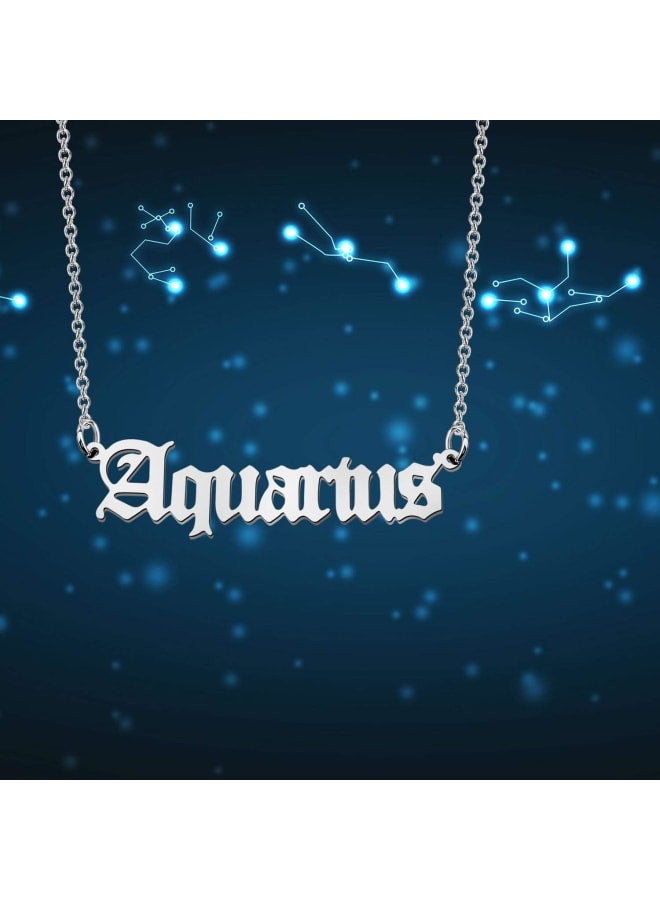 FAADBUK Zodiac Jewelry Zodiac Signs Necklace Constellation Birthday Gifts for Her Girl Women, Metal, stainless-steel