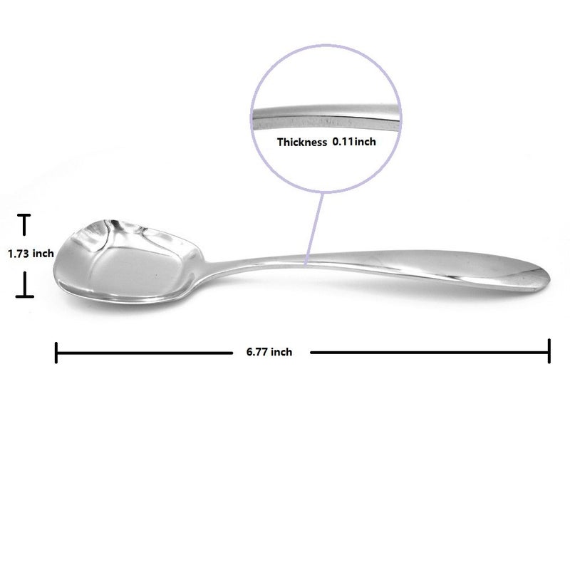 ERCRYSTO Stainless Steel Soup Spoons,Table Spoons,Dinner Spoons,Rice Spoons,Special Square Design,Mirror Polish,Middle Size(6.77 Inches Length,1.73 Inches Width,0.11inch Thickness), Set of 3 - Image 2